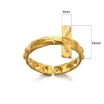 Wholesale Stainless Steel Cross Ring Double Layer Band Ring Women Fashion Jewelry Gold Color Antique Rings - Image 5