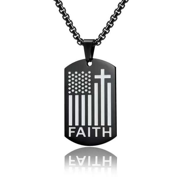 Wholesale Stainless Steel American Flag Dog Tag Pendant Necklace Men Fashion Jewelry Titanium Steel Charm Gift