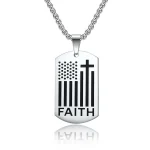 Wholesale Stainless Steel American Flag Dog Tag Pendant Necklace Men Fashion Jewelry Titanium Steel Charm Gift - Image 2