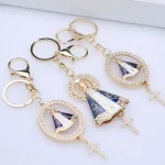 Wholesale Zinc Alloy Vintage Embossed Rose Gold Keychain Charm Keychain Key Ring Accessories Gift - Image 2