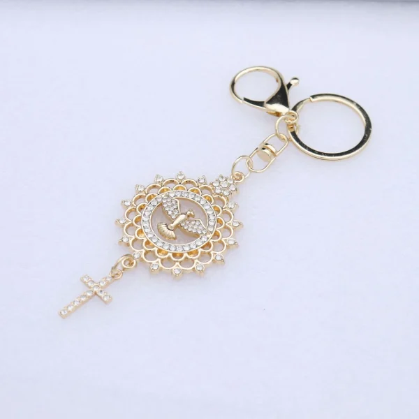 Wholesale Zinc Alloy Vintage Embossed Rose Gold Keychain Charm Keychain Key Ring Accessories Gift