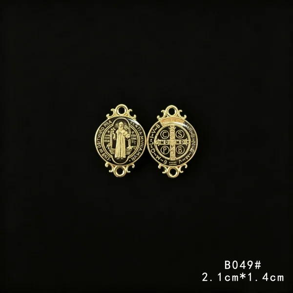 Wholesale Catholic Alloy Charm Pendant Two Hole Connector DIY Necklace Bracelet Jewelry Accessories
