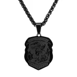 Stainless Steel Archangel Saint Michael Shield Pendant Necklace Unisex Trendy Religious Jewelry Wholesale - Image 4
