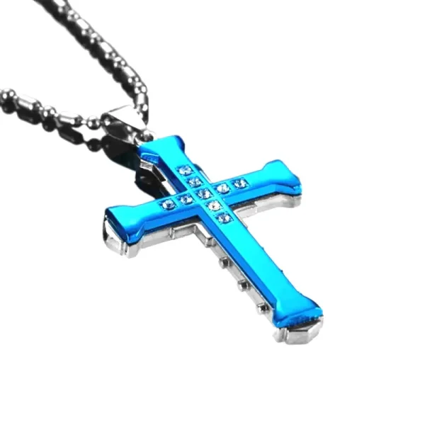Best-selling God Men’s Necklace Dripping Oil Cross Christianity Catholic Fashion Belief Zinc Alloy Jewelry
