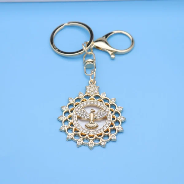 Wholesale Zinc Alloy Vintage Embossed Rose Gold Keychain Charm Keychain Key Ring Accessories Gift