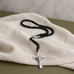 Catholic Rosary Prayer Beads 8*10mm Christ Wooden Beads Cross Jesus Saint Necklace Jewelry Christianity Easter Church Gift - Image 2