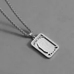 Wholesale Stainless Steel Religious Square Medal Pendant Necklace Virgin Mary Prayer Charm Unisex Vintage Jewelry - Image 3