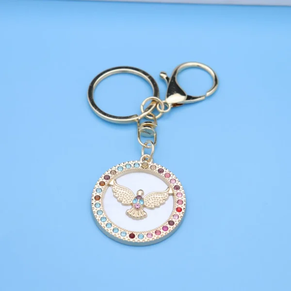 Wholesale Zinc Alloy Vintage Embossed Rose Gold Keychain Charm Keychain Key Ring Accessories Gift