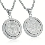 Stainless Steel Religious Pendant Necklace Exorcism St Benedict Amulet Titanium Steel Non Fading Unisex Jewelry Wholesale - Image 2