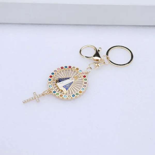 Wholesale Zinc Alloy Vintage Embossed Rose Gold Keychain Charm Keychain Key Ring Accessories Gift
