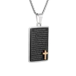 Wholesale Titanium Steel Cross Pendant Necklace Men Religious Prayer Jewelry Minimalist Square Cross Charm Necklace - Image 5