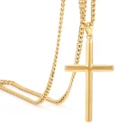 Wholesale Stainless Steel Cross Pendant Necklace Titanium Steel Gold Plated Men Women Fashion Jewelry - Image 3
