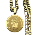 Wholesale Stainless Steel St Jude Thaddeus Medal Pendant Necklace Cuban Chain Religious Jewelry Men Women - Image 5