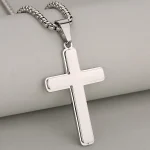 Wholesale Stainless Steel Double Layer Cross Necklace Titanium Steel Non Fading Fashion Jewelry Women Men Gift - Image 2