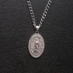 Wholesale Stainless Steel 18K Gold Plated Religious Maria Pendant Necklace Jewelry Accessories Unisex - Image 4