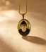 Mecrt Stainless Steel Oval Portrait Pendant Necklace Charbel Makhlouf Catholic Religious Gift