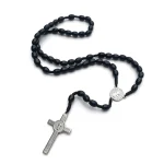 Catholic Rosary Prayer Beads 8*10mm Christ Wooden Beads Cross Jesus Saint Necklace Jewelry Christianity Easter Church Gift - Image 4
