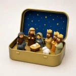 Mini Christmas Nativity Set in Tin Box - Image 3