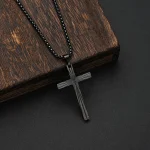 Wholesale Stainless Steel Cross Pendant Necklace Unisex Minimalist Titanium Steel Jewelry Gift - Image 4
