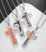 Wholesale Stainless Steel Baseball Cross Pendant Necklace 60cm Pearl Chain Men Hip Hop Jewelry Drip Oil Charm