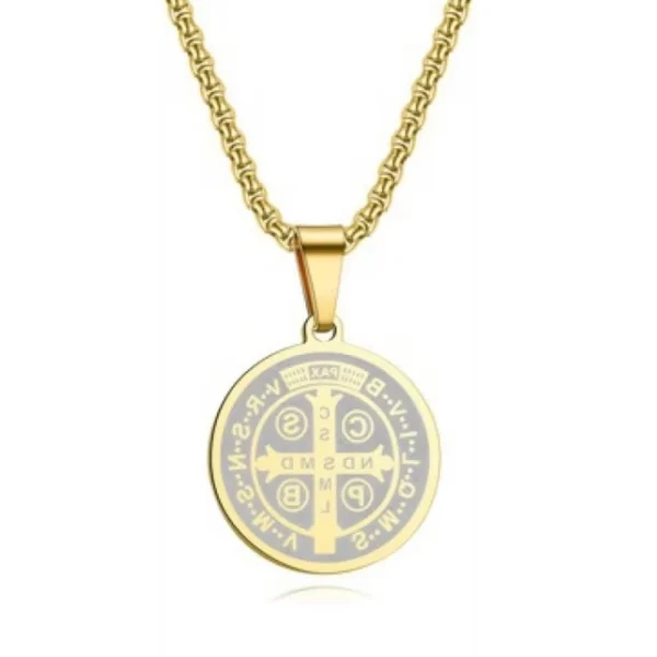 Wholesale Stainless Steel Cross Medal Pendant Necklace Vintage Religious Men Women Titanium Steel Jewelry Accessories