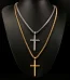 Wholesale Stainless Steel Cross Pendant Necklace Titanium Steel Gold Plated Men Women Fashion Jewelry