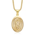 Wholesale Titanium Steel Gold Plated Rhinestone Pendant Necklace Hip Hop Jewelry DIY Accessories Unisex - Image 5