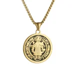 Wholesale Stainless Steel St Benedict Exorcism Pendant Necklace Religious Jewelry Men Women Unisex Cross Charm - Image 5