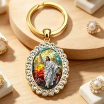 Wholesale Zinc Alloy Catholic Jesus Pattern Sticker Keychain Factory Direct Accessories