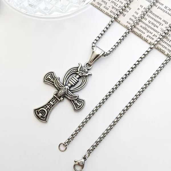 Wholesale Stainless Steel Cross Pendant Necklace Vintage Religious Jewelry Accessories Unisex DIY Gift