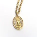 Wholesale Stainless Steel 18K Gold Plated Religious Maria Pendant Necklace Jewelry Accessories Unisex - Image 5