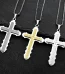 Wholesale Stainless Steel Cross Pendant Necklace Men Women Religious Vintage Double Layer Two Tone Jewelry Accessories
