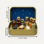 Mini Christmas Nativity Set in Tin Box - Image 4