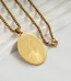 Wholesale Stainless Steel Religious Pendant Necklace Pearl Chain Gold Plated Oval Charm Women Jewelry Accessories