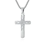 Wholesale Stainless Steel Cross Pendant Necklace Men Women Unisex Minimalist Fashion Jewelry Accessories - Image 6