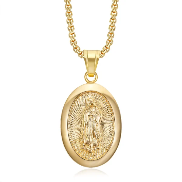 Wholesale Titanium Steel Gold Plated Rhinestone Pendant Necklace Hip Hop Jewelry DIY Accessories Unisex