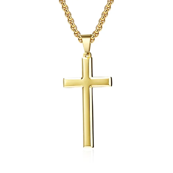 Wholesale Stainless Steel Cross Pendant Necklace Men Fashion Jewelry Titanium Steel Charm Minimalist Hip Hop Rock Access