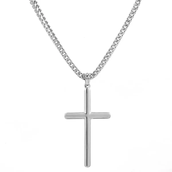 Wholesale Stainless Steel Cross Pendant Necklace Titanium Steel Gold Plated Men Women Fashion Jewelry