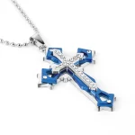 Best-selling God Men's Necklace Dripping Oil Cross Christianity Catholic Fashion Belief Zinc Alloy Jewelry - Image 6