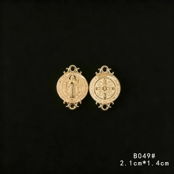 Wholesale Catholic Alloy Charm Pendant Two Hole Connector DIY Necklace Bracelet Jewelry Accessories