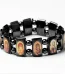 Hematite Orthodox Icon Bracelet Oil-Drop Alloy Bracelet Catholic Gift Religious Christian Devotional Saint Portrait Jewe