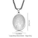 Wholesale Stainless Steel Religious Pendant Necklace Pearl Chain Gold Plated Oval Charm Women Jewelry Accessories - Image 4