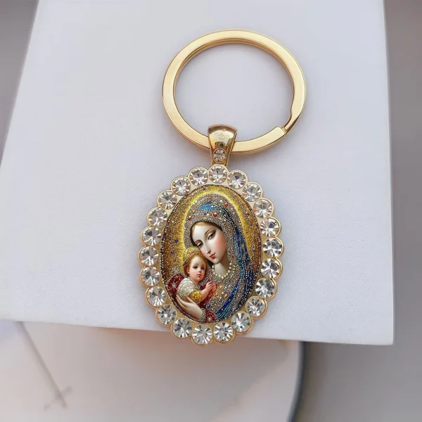 Wholesale Zinc Alloy Catholic Jesus Pattern Sticker Keychain Factory Direct Accessories