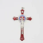 Catholic Crucifix Big Cross Pendant Metal Crafts for Home Wall Decor Engraved Angel Theme Living Room Hanging Ornaments Casting - Image 5
