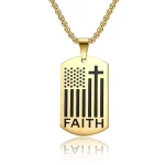Wholesale Stainless Steel American Flag Dog Tag Pendant Necklace Men Fashion Jewelry Titanium Steel Charm Gift - Image 4