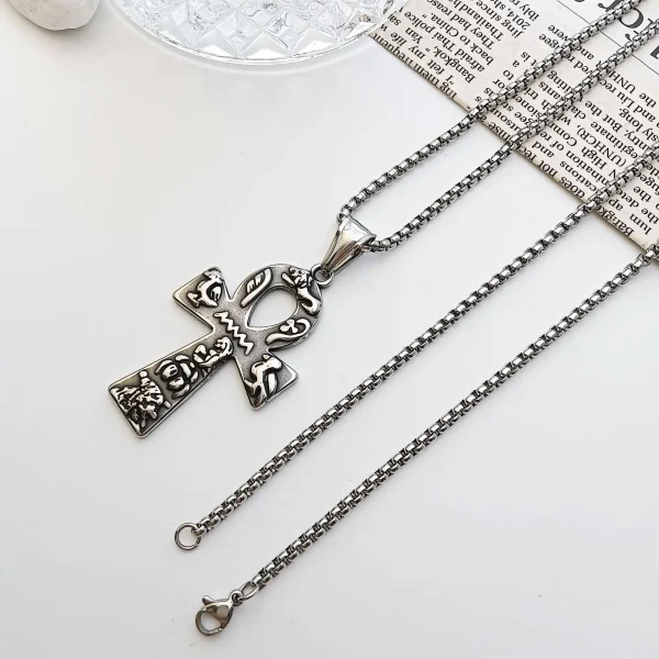 Wholesale Stainless Steel Cross Pendant Necklace Vintage Religious Jewelry Accessories Unisex DIY Gift