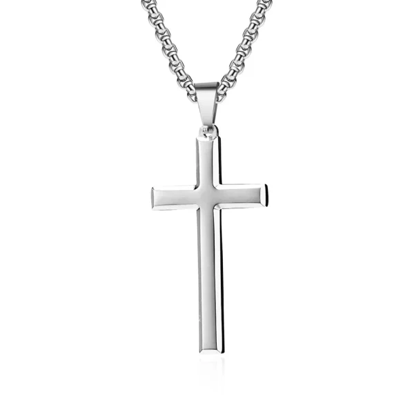 Wholesale Stainless Steel Cross Pendant Necklace Men Fashion Jewelry Titanium Steel Charm Minimalist Hip Hop Rock Access