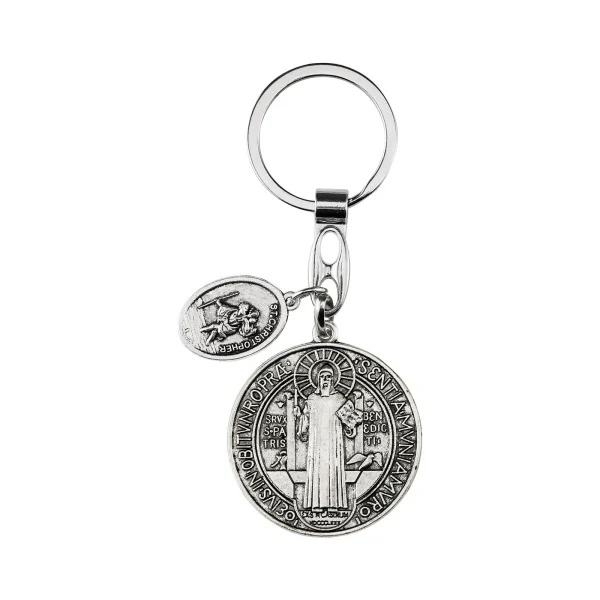 Wholesale Zinc Alloy Double Sided Cross Pastor Virgin Mary Charm Keychain Retro Religious Keychain Key Ring Accessory