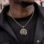 Wholesale Zinc Alloy St Benedict Exorcism Medal Pendant Necklace Vintage Hip Hop Round Charm Sweater Chain Religious Jewelry - Image 3