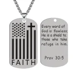 Wholesale Stainless Steel American Flag Dog Tag Pendant Necklace Men Fashion Jewelry Titanium Steel Charm Gift - Image 5